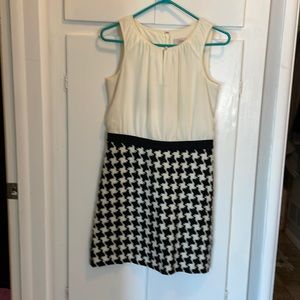 Black and white tooth and hound minidress! Cute with boots and a little jacket.